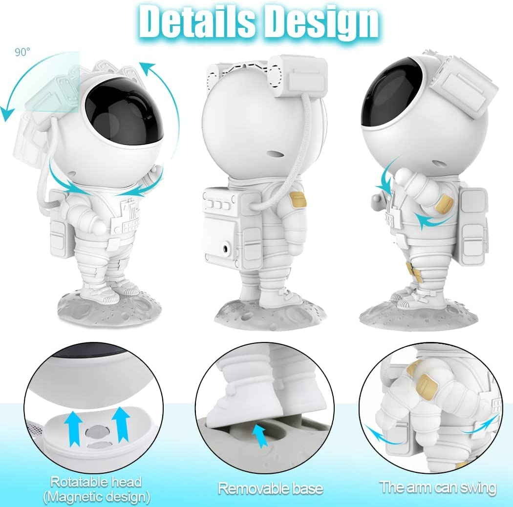 Space Buddy Projector, Star Projector Galaxy Light, Astronaut Night Light  Projector with Remote Control Timer, Desk Lamp LED Lights Suitable for Kids